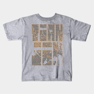 Tianjin, China City Map Typography - Bauhaus Kids T-Shirt